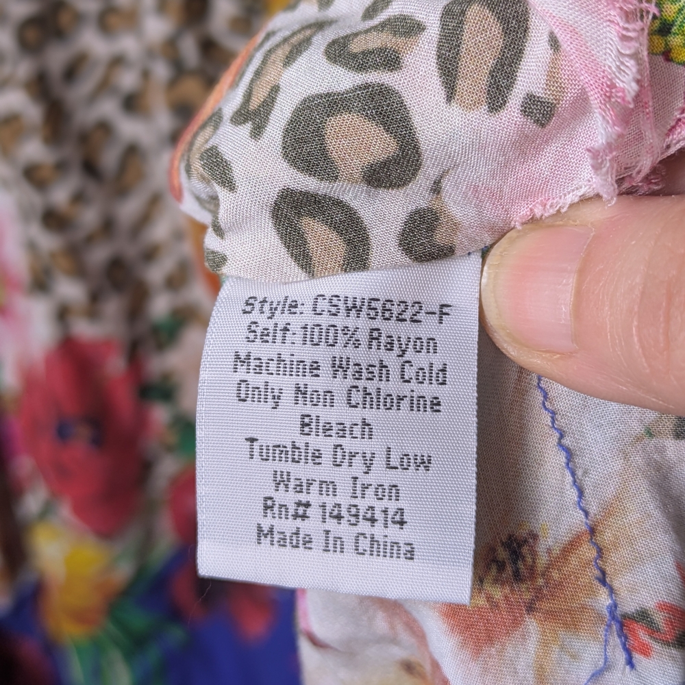 Johnny Was Fleur Kaftan Dress Flowy All Over Print Beach Fun Spring Coverup - Picture 5 of 8